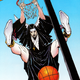 Nun of the Above drops a nasty dunk in a pick-up basketball game.